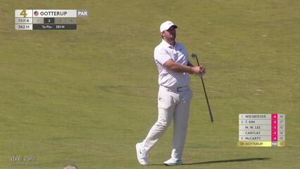 Chris Gotterup's 144-yard approach sets up birdie on No. 4 at Genesis Scottish Open