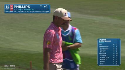 Chandler Phillips sinks 11-foot birdie putt on No. 14 at Valspar
