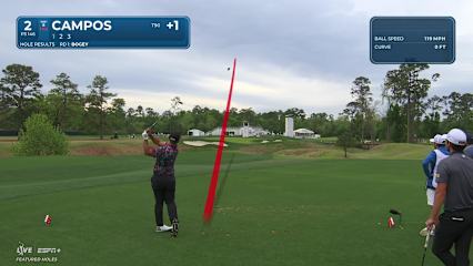 Rafael Campos goes right over the flag to set up birdie at Houston Open