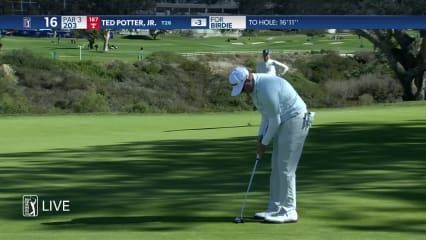 Ted Potter, Jr. holes birdie putt at Farmers
