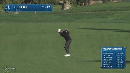 Eric Cole makes birdie on No. 16 at The American Express