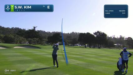 Si Woo Kim hits 232-yard approach to 6 feet, sets up eagle on No. 2 at Pebble Beach