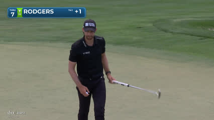 Patrick Rodgers sinks 19-foot birdie putt on No. 7 at Arnold Palmer