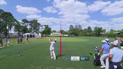 Tom Kim's 179-yard drive lands 7 feet from hole, sets up birdie on No. 9 at Texas Children's
