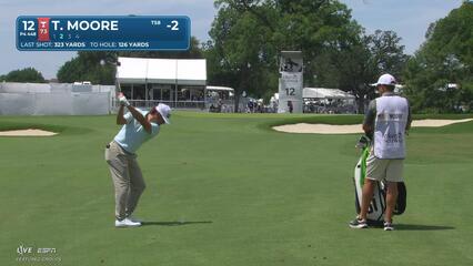 Taylor Moore gets up-and-down from 127 yards for birdie on No. 12 at Charles Schwab
