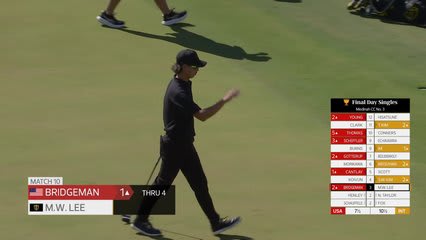 Min Woo Lee makes birdie on No. 4 at Sunday Singles