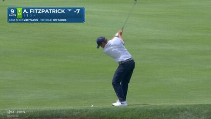 Alex Fitzpatrick gets up-and-down from 128 yards for birdie on No. 9 at Travelers
