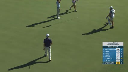 Kevin Streelman drains 5-foot putt for birdie on No. 14 at Bank of Utah