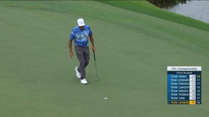 Tom Lehman makes birdie putt at PNC Championship