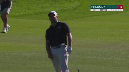 Pierceson Coody hits 109-yard approach to 6 feet, sets up birdie on No. 18 at Farmers