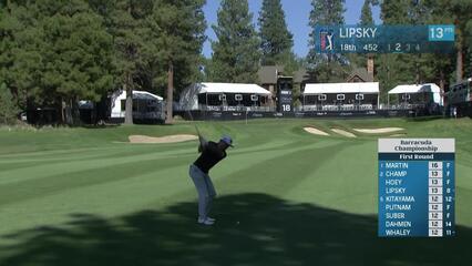 David Lipsky makes fifth birdie on his front nine at No. 18 at Barracuda