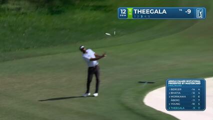 Sahith Theegala taps in from 4 feet for birdie on No. 12 at Arnold Palmer