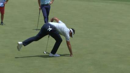 Brett Drewitt sends in birdie putt at BMW Charity Pro-Am