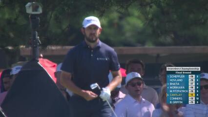 Patrick Cantlay hits tee shot to 14 feet, sets up birdie on No. 5 at Travelers
