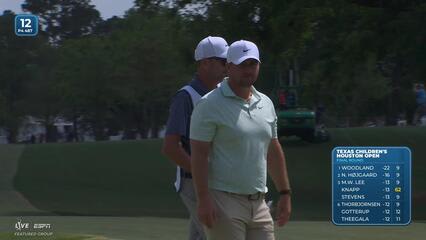 Chris Gotterup sinks 3-foot birdie putt on No. 12 at Texas Children's