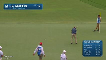 Lanto Griffin sinks a 21-foot birdie putt on No. 12 at Wyndham