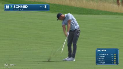Matti Schmid makes birdie on No. 18 at 3M Open