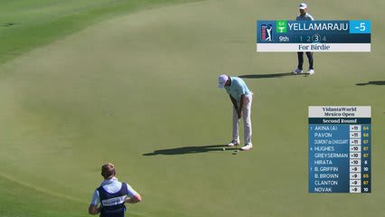 Sudarshan Yellamaraju sinks 17-foot birdie putt on No. 9 at Mexico Open