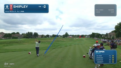Neal Shipley hits tee shot to 2 feet, sets up birdie on No. 8 at 3M Open