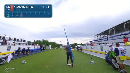 Hayden Springer hits tee shot to 4 feet, sets up birdie on No. 14 at RBC Canadian