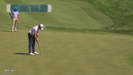 Harry Higgs drains 25-foot birdie putt on No. 13 at John Deere