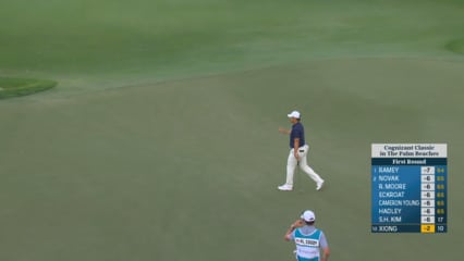 Norman Xiong sinks a 31-foot eagle putt at Cognizant Classic