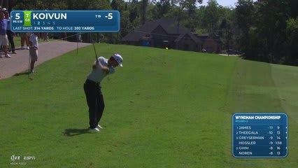 Jackson Koivun gets up-and-down from 98 feet for birdie on No. 5 at Wyndham