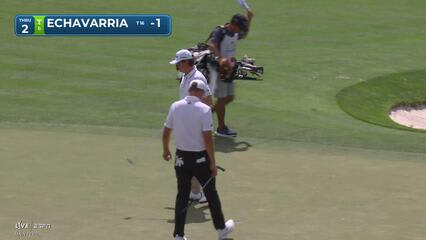 Nico Echavarria holes out 19-foot birdie putt on No. 2 at Arnold Palmer