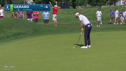 Ryan Gerard sinks 14-foot birdie putt on No. 2 at Travelers