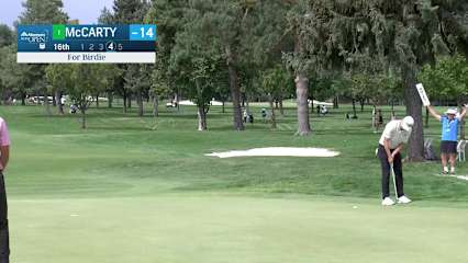 Matt McCarty makes birdie on No. 16 at Albertsons Boise Open