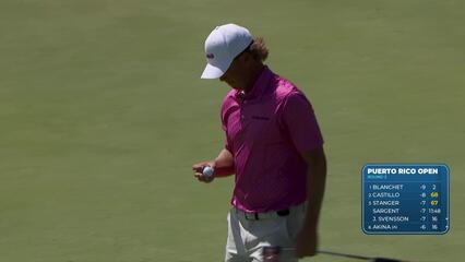 Nick Hardy makes eagle putt on No. 14 at Puerto Rico