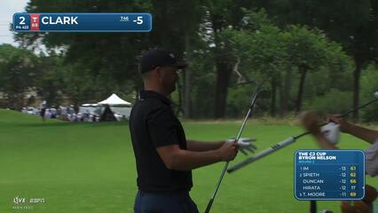 Wyndham Clark gets up-and-down from 112 yards for birdie on No. 2 at THE CJ CUP