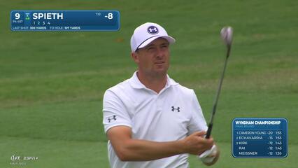 Jordan Spieth makes birdie on No. 9 at Wyndham