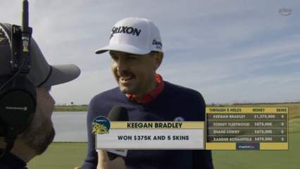 Keegan Bradley wins first five skins of match after birdie at ‘The Skins Game’