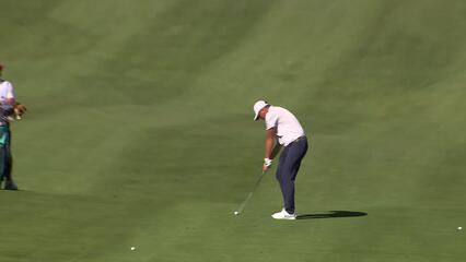 Kevin Roy holes out 102-yard approach for eagle on No. 5 at Bank of Utah