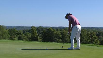 Zecheng Dou makes birdie on No. 15 at Korn Ferry Tour Champ