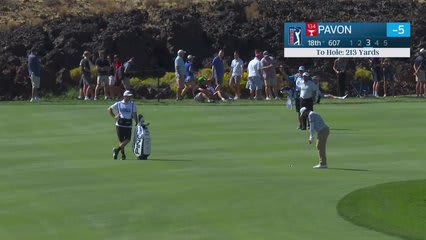 Matthieu Pavon holes 213-yard approach for eagle on No. 18 at Bank of Utah