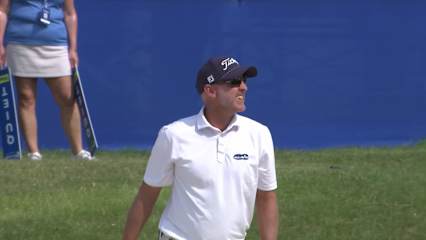 Cameron Percy makes birdie on No. 18 at Principal Charity Classic