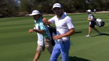 Spanish broadcasters call Raul Pereda’s 249-yard eagle at Mexico Open