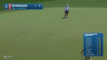 Hayden Springer sinks 29-foot putt for birdie on No. 4 at Charles Schwab
