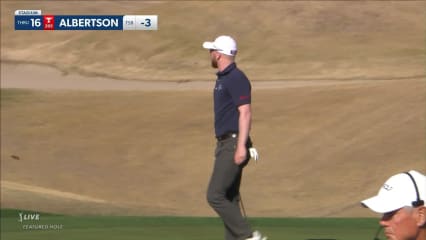 Anders Albertson makes birdie on No. 16 at The American Express