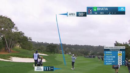 Akshay Bhatia hits 144-yard approach to 5 feet, sets up birdie on No. 1 at AT&T Pebble Beach