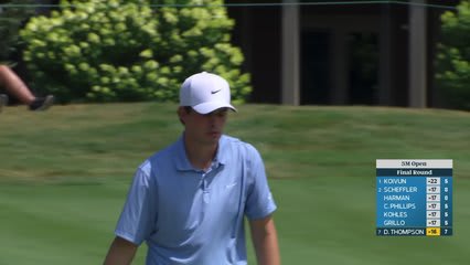 Davis Thompson sinks 14-foot putt for birdie on No. 8 at 3M Open