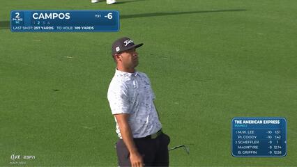 Rafael Campos hits 109-yard approach to 10 feet, sets up birdie on No. 2 at The American Express