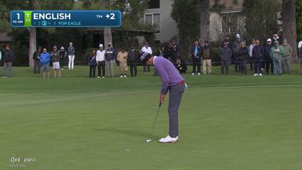 Harris English taps in from 2 feet for birdie on No. 1 at The Genesis