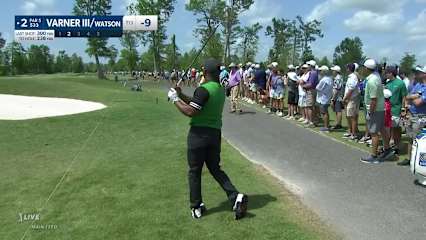 Bubba Watson/Harold Varner III sink a 28-foot eagle putt at Zurich Classic