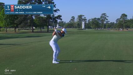 Adrien Saddier hits 201-yard approach to 10 feet, sets up birdie on No. 1 at Texas Children's