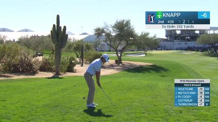 Jake Knapp hits 135-yard approach to 10 feet, sets up birdie on No. 2 at WM Phoenix Open