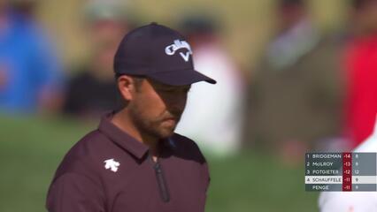 Xander Schauffele drains 6-foot birdie putt on No. 10 at The Genesis