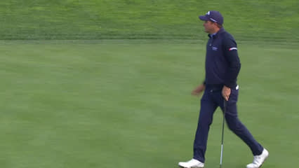 Sam Saunders birdies No. 16 at AT&T Pebble Beach